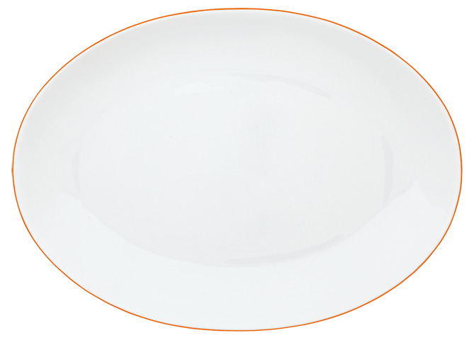 Oval dish medium orange apricot - Raynaud